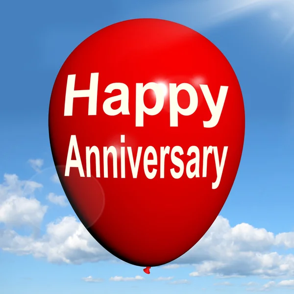 Happy Anniversary Balloon Shows Fiestas y Fiestas Alegres — Foto de Stock