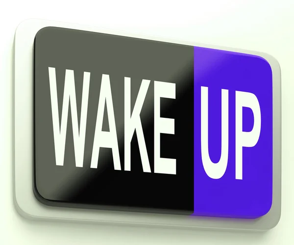 Wake Up Button Awake and Rise — Stock Photo, Image