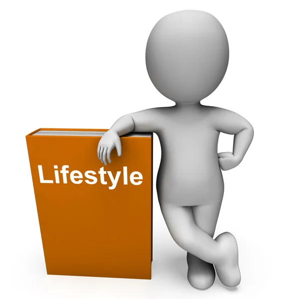 Lifestyle Book And Character muestra libros sobre opciones de vida — Foto de Stock
