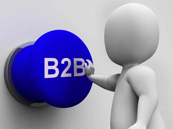 B2B Button Shows Corporate Partnership And Relations — Stock Photo, Image