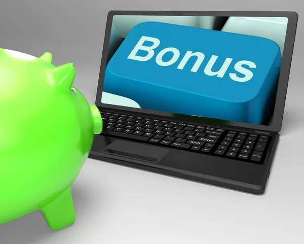 Bonus Key Shows Incentives And Extras On Web — Stock Photo, Image