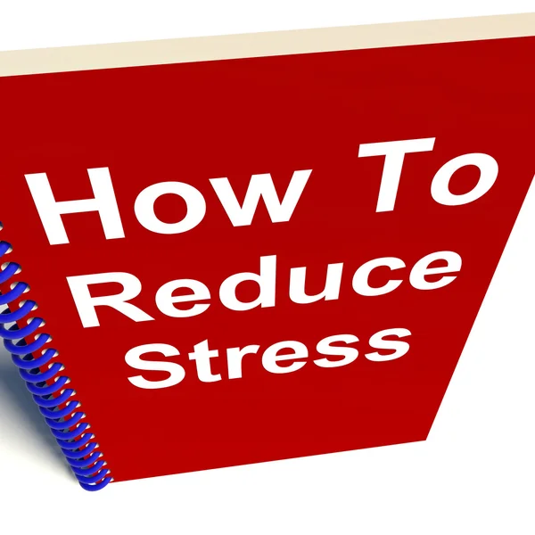 Jak zmniejszyć stres na notatnik pokazuje zmniejszenie napięcia — Zdjęcie stockowe