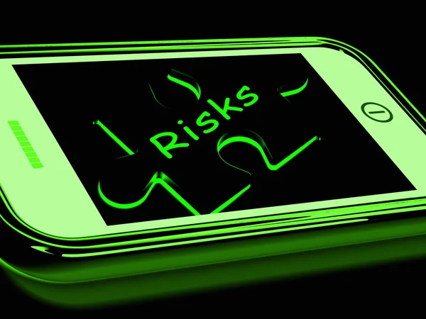 Risks Smartphone Shows Unpredictable And Risky Investment — Stock Photo, Image