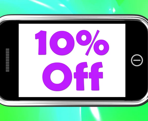 Ten Percent Phone Shows Sale Discount Or 10 Off — Stock Photo, Image