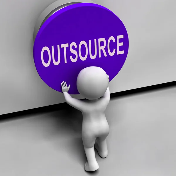 Outsource Button означает фрилансер или независимый работник — стоковое фото