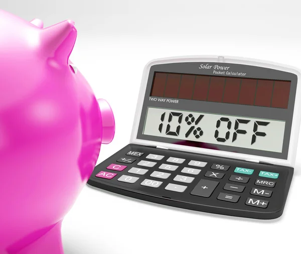 Ten Percent Off Calculator Shows 10 Discount — Stock Photo, Image