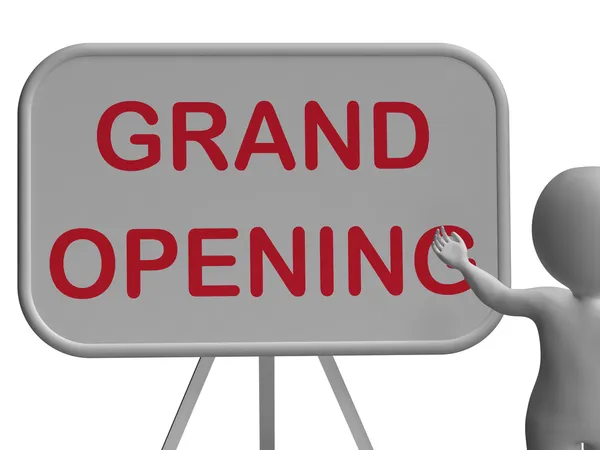 Grand Opening Whiteboard mostra nova loja de celebração aberta — Fotografia de Stock