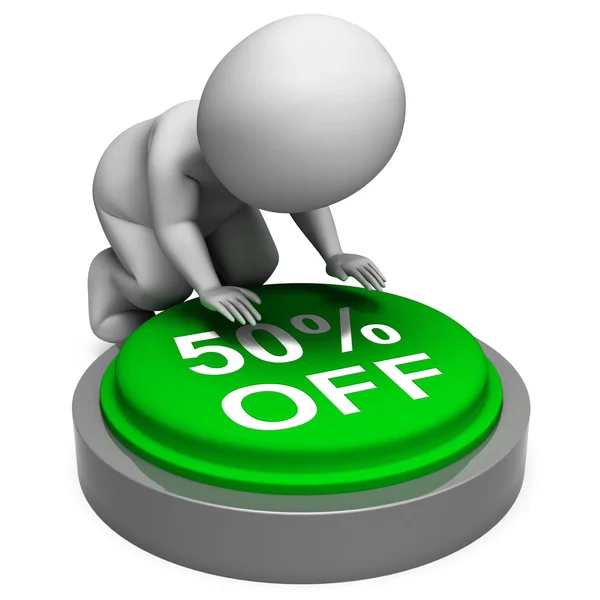 Fifty Percent Off Means Half-Price Product Or Service — Stock Photo, Image