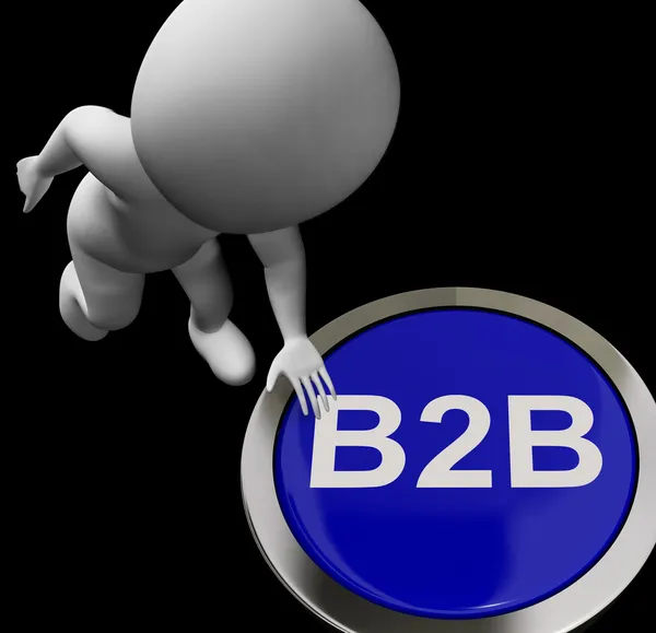 B2B knop toont zakelijk partnerschap of deal — Stockfoto