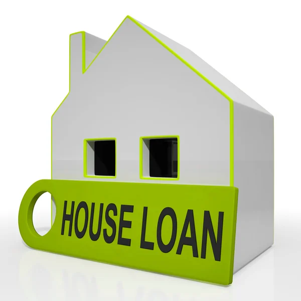 Casa empréstimo casa mostra crédito emprestado e hipoteca — Fotografia de Stock