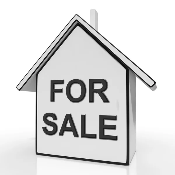 For Sale House Means Selling Or Auctioning Home — Stock Photo, Image