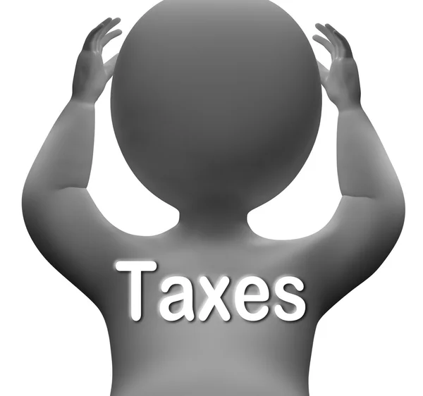 税金文字収入ビジネスや固定資産税を支払うことを意味します。 — ストック写真