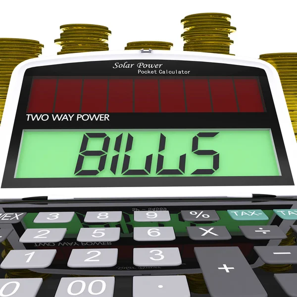 Bills Calculator Shows Accounts Payable And Due — Stock Photo, Image