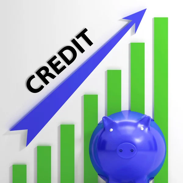 Kreditdiagramm bedeutet Finanzierung von Krediten und Rückzahlungen — Stockfoto