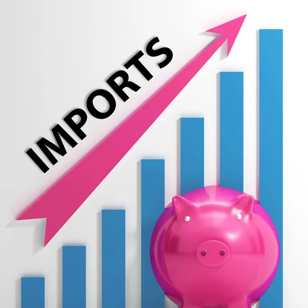 Imports Graph Shows International Trade And Importing Goods — Stock Photo, Image