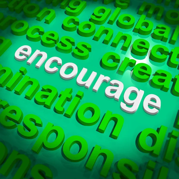 Encourage Word Cloud Shows Promote Boost Encouraged — Stock Photo, Image