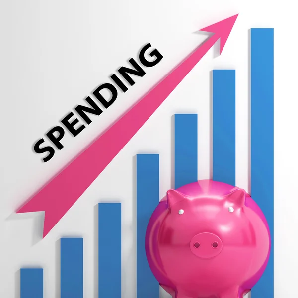 Spending Graph Means Costs Expenses And Outlay — Stock Photo, Image