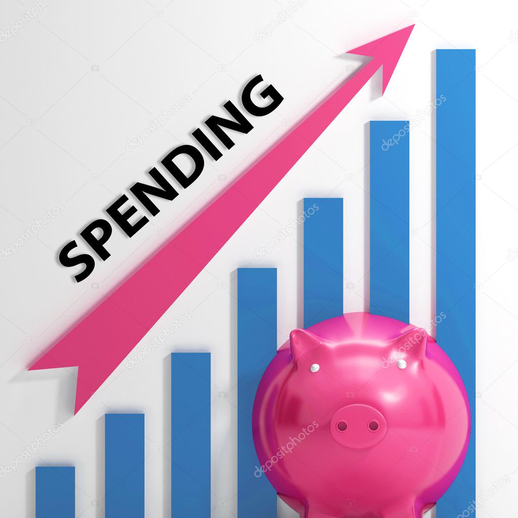 Spending Graph Means Costs Expenses And Outlay