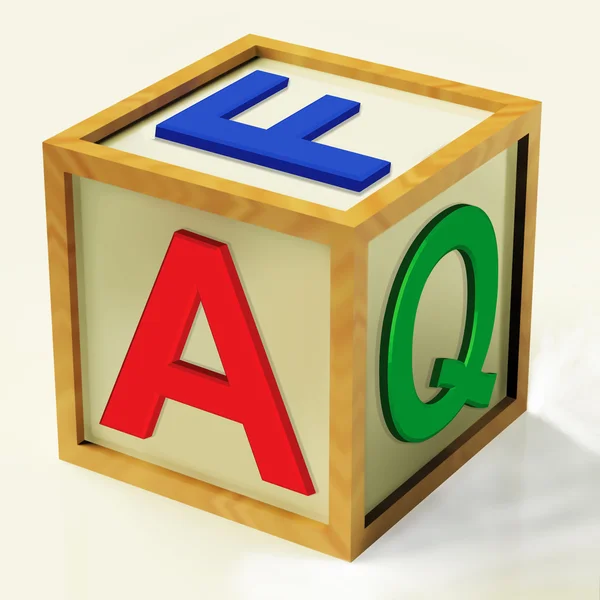 FAQ blok betekent vragen vragen en antwoorden — Stockfoto