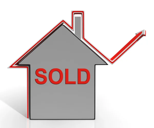 Sold House Shows Sale And Purchase Of Property — Stock Photo, Image