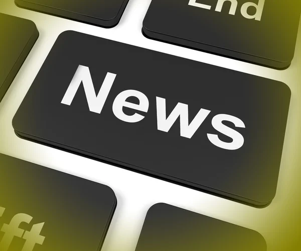News Key Shows Newsletter Broadcast Online — Stock Photo, Image