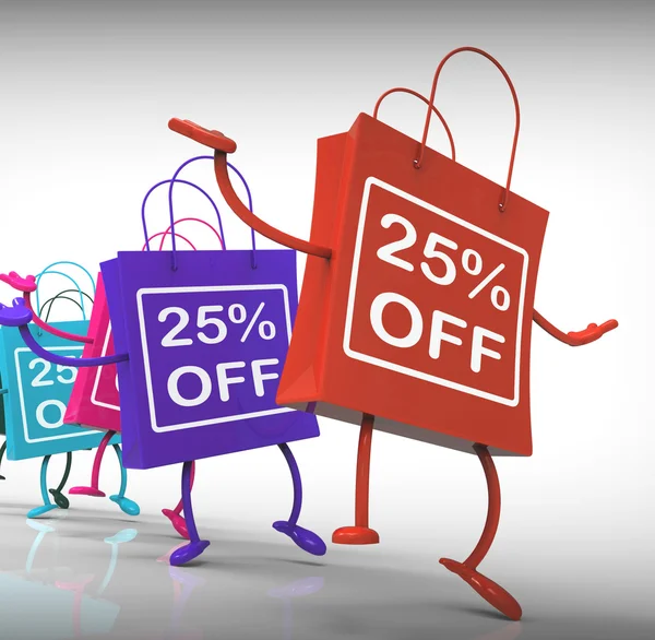 Twenty-five Percent Off Bags Show 25 Sales — Stock Photo, Image