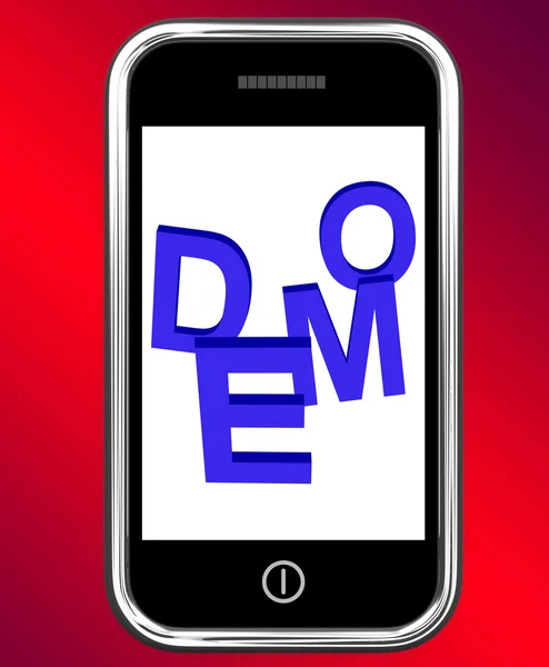 La demo sul telefono mostra lo sviluppo o la versione beta — Foto Stock