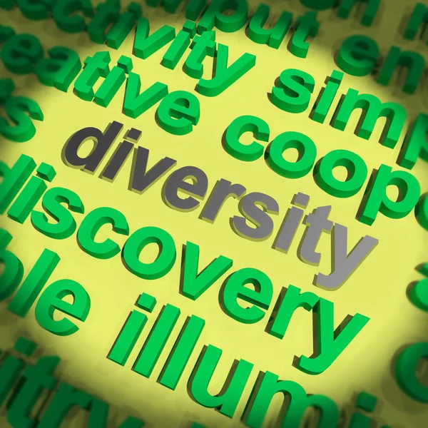 Diversity Word Means Cultural And Ethnic Differences — Stock Photo, Image