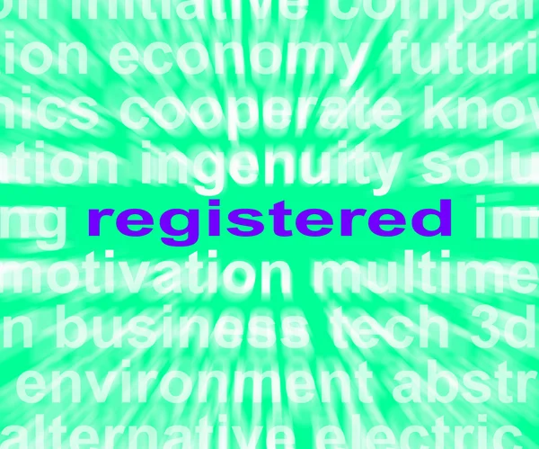 Registered Word Means Signed Up Or Patented — Stock Photo, Image