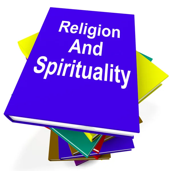宗教および精神性の本のスタックを示している宗教的な精神的な b — ストック写真
