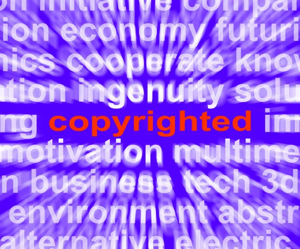 Copyright Word Shows Ownership Of Intellectual Or Patented Prope — Stock Photo, Image