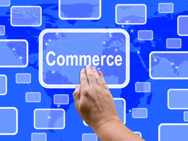 Commerce Touch Screen Shows Commercial Activities — Stock Photo, Image