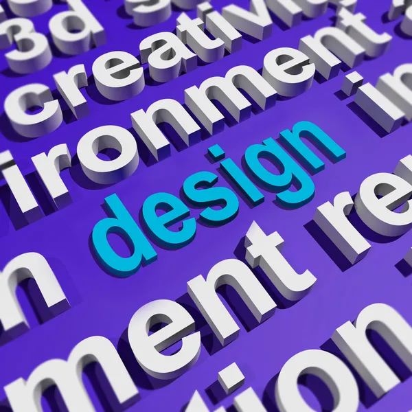 Design no Word Cloud mostra design artístico criativo — Fotografia de Stock