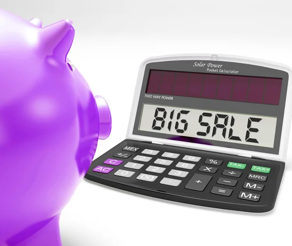 Big Sale Calculator Means Huge Special And Bargains — Stock Photo, Image