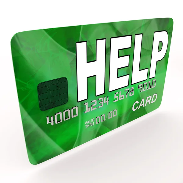 Ajuda Cartão bancário significa contribuições financeiras e monetárias — Fotografia de Stock