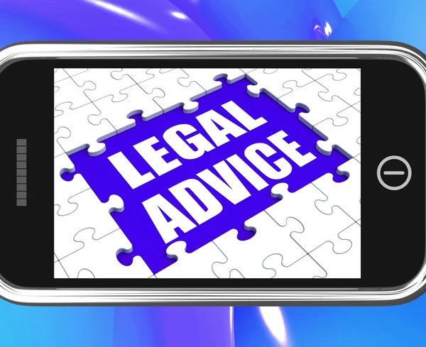 Juridisch advies tablet toont deskundige of advocaat bijstand online — Stockfoto
