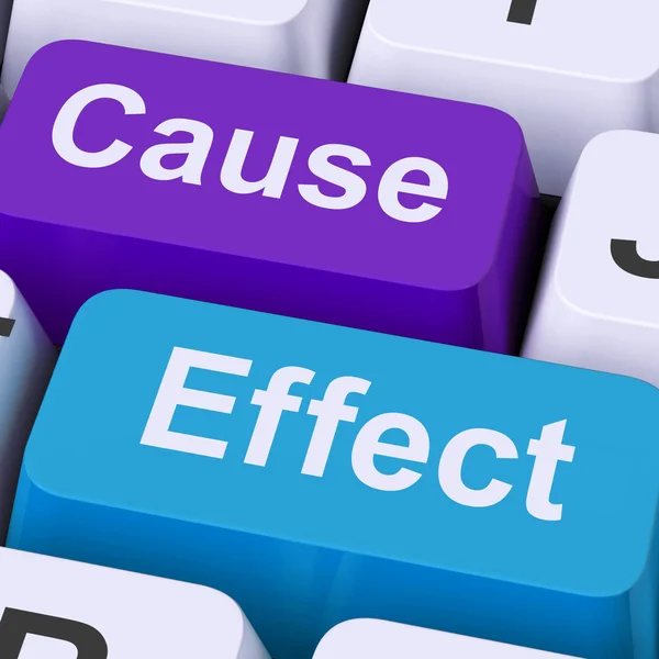 Cause Effect Keys Means Consequence Action Or Reaction — Stock Photo, Image