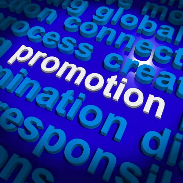 Promotion Word Cloud  Shows Discount Bargain Or Mark down — Stock Photo, Image