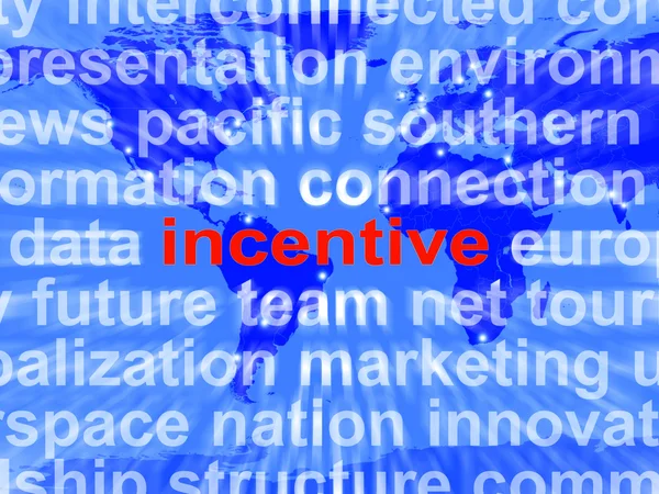 Incentive Word Cloud Shows Bonus Inducement Reward — Stock Photo, Image