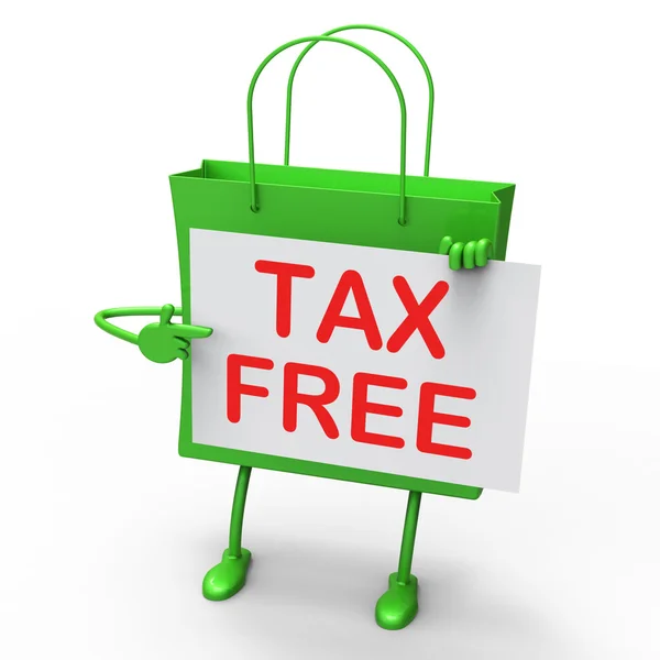 Belastingen gratis tas vertegenwoordigt plicht vrijgesteld kortingen — Stockfoto