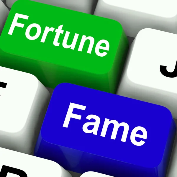 Fortune Fame Keys Show Wealth Or Publicity — Stock Photo, Image