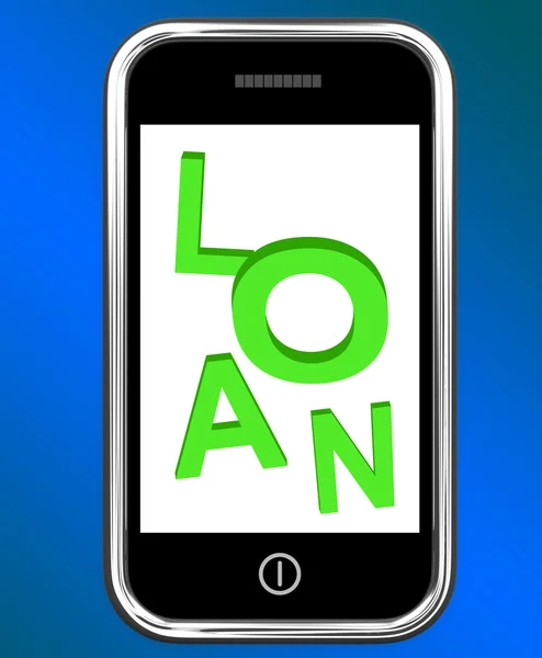 Empréstimo em meios do telefone emprestando ou fornecendo o avanço — Fotografia de Stock