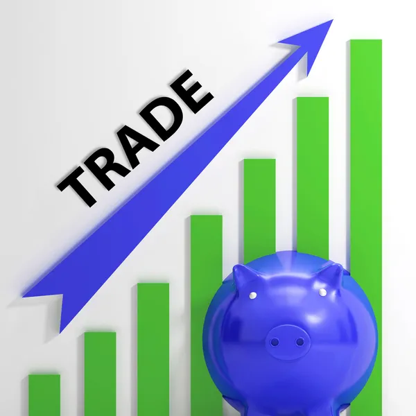 Handel diagram visar tillväxt på marknader och aktievärde — Stockfoto