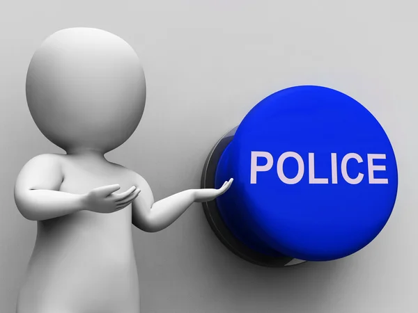 Police Button Means Law Enforcement Or Officer — Stock Photo, Image