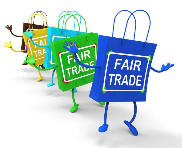 Fair Trade Bags Show Equal Deals and Exchange — Stock Photo, Image