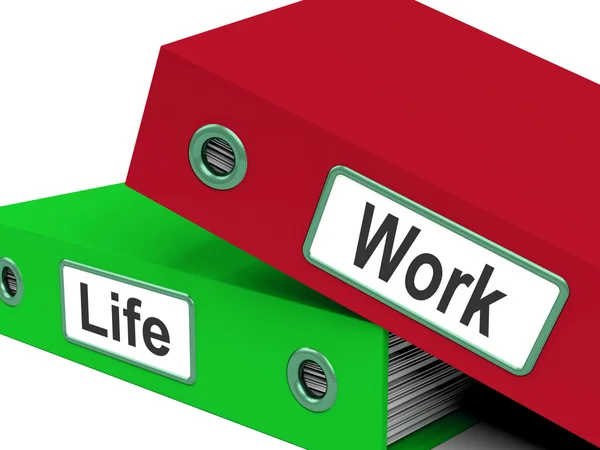 Life Work Folders Mean Balance Of Career And Leisure — Stock Photo, Image