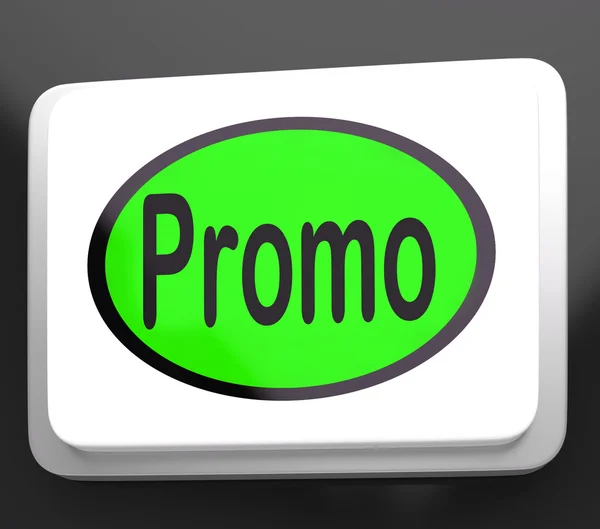 Promo Button Shows Discount Reduction Or Save — Stockfoto
