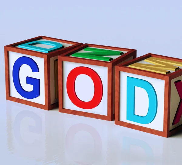 Gud block visar andlighet religion och troende — Stockfoto