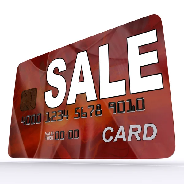 Sale Bank Card Shows Retail Bargains And Discounts — Stock Photo, Image