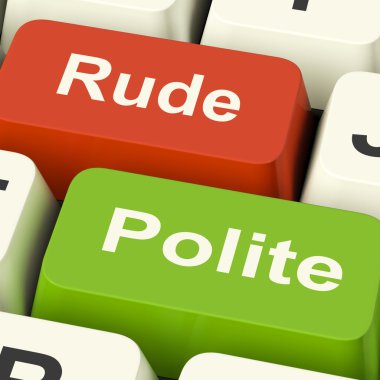 Rude Polite Keys Means Good Bad Manners clipart